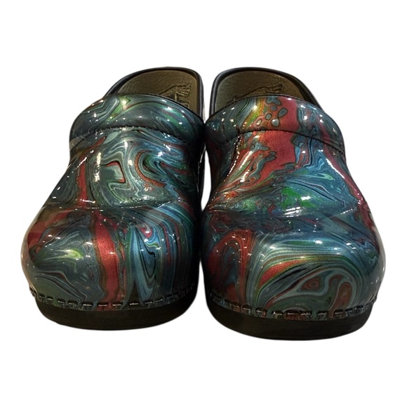 Dansko XP 2.0 Marble Rainbow Swirl Patent Clogs EU 37 US 6.5 Pro Slip Resistant - Picture 7 of 10